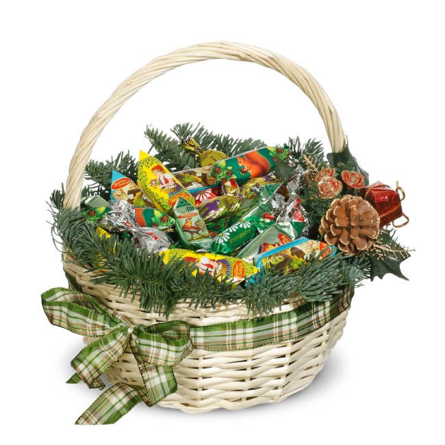 Букет цветов "Новогодняя корзина №4"
